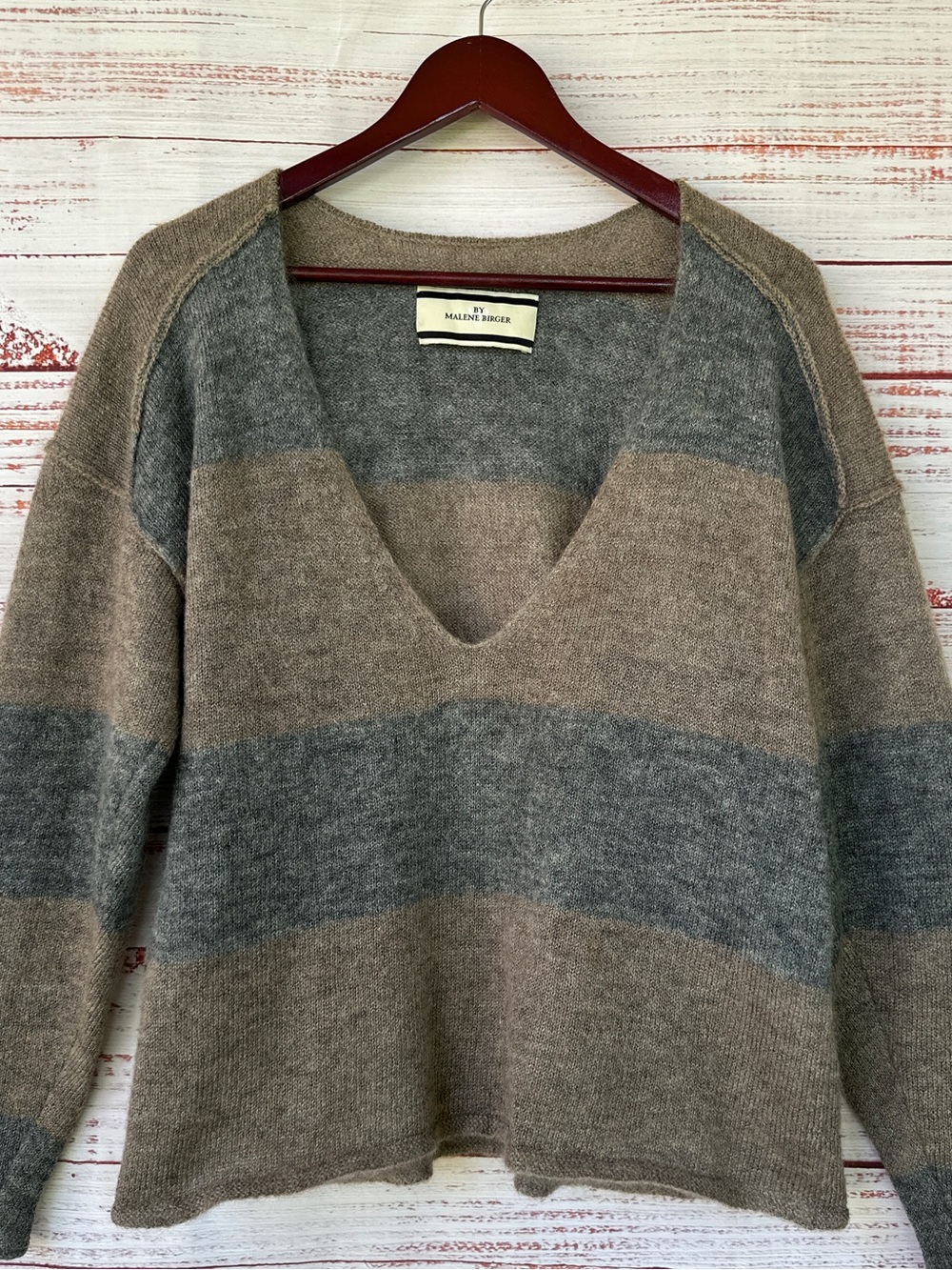 Malene Birger Venchy Sweater Taupe and Gray Size M